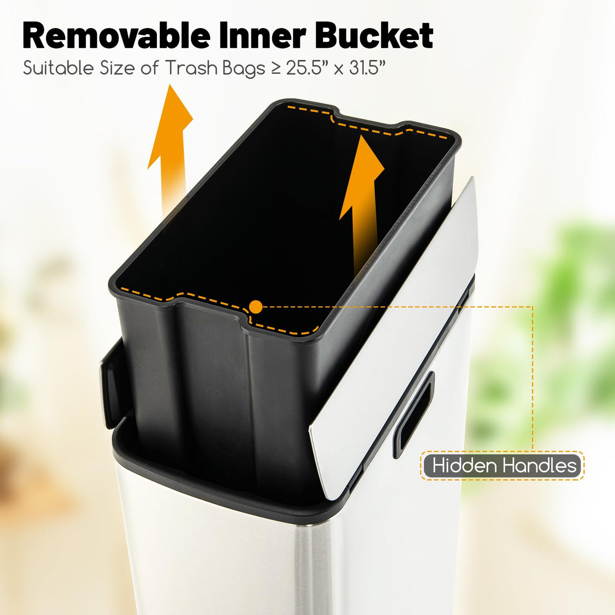 12 Gallon Stainless Steel Kitchen Trash Can K58545