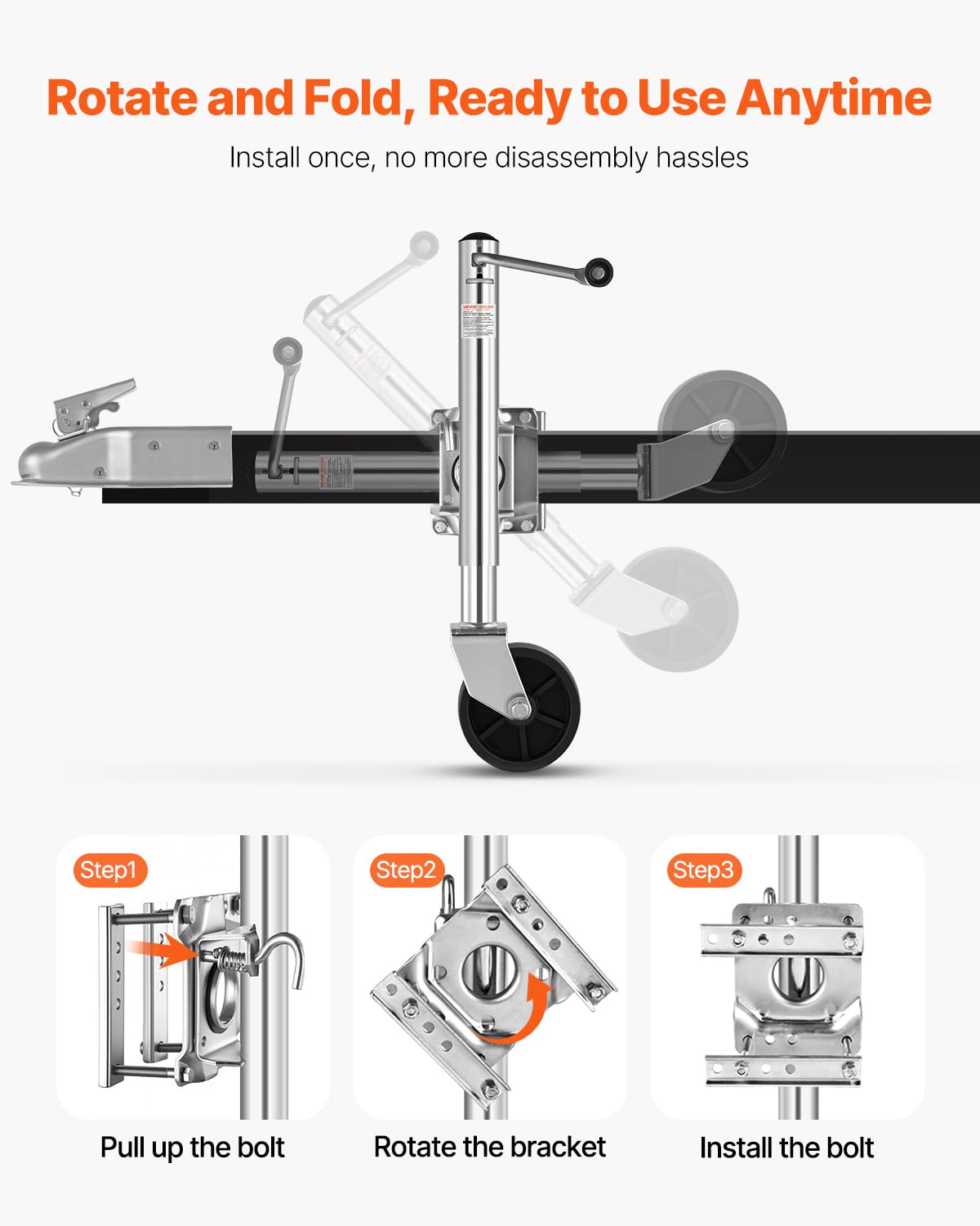 1000 lbs Trailer Jack with Wheel Y15910
