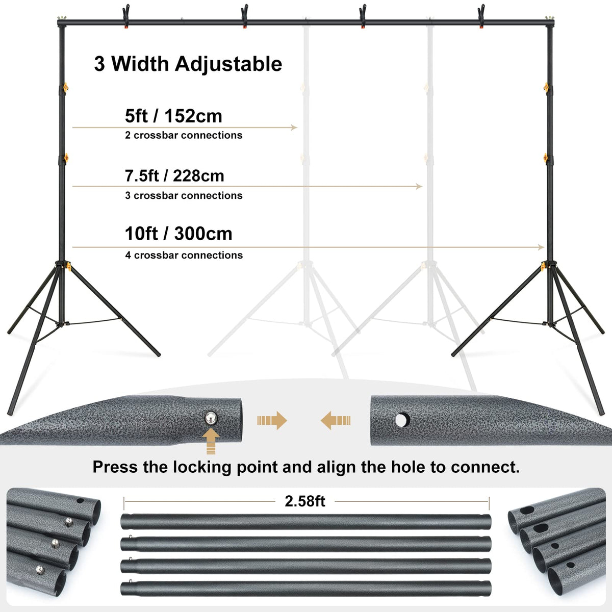 10x6.5ft Backdrop Stand Kit I38582