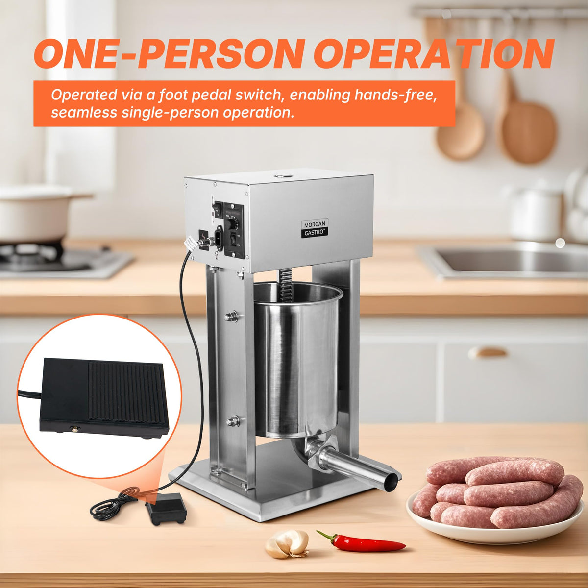 10L Electric Sausage Stuffer with 5 Tubes U6376