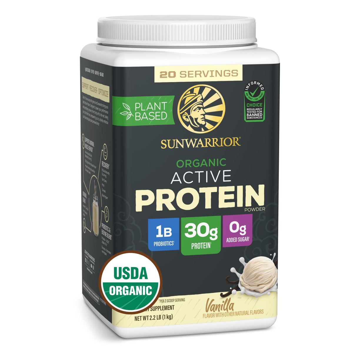 Organic Plant Based Protein Powder, Vegan, Vanilla, 20 Servings R180460