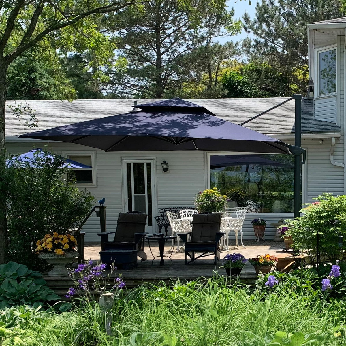 10FT Double Top Navy Blue Cantilever Umbrella C24157